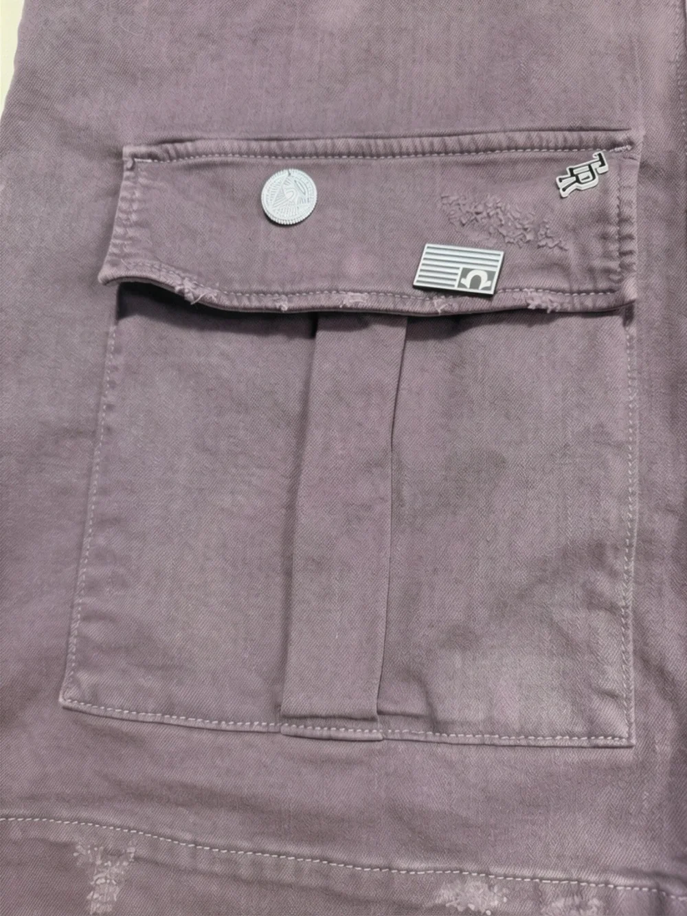 True Religion Brand Jeans Distressed Military Cotton Jacket In Charcoal Size 3XL
